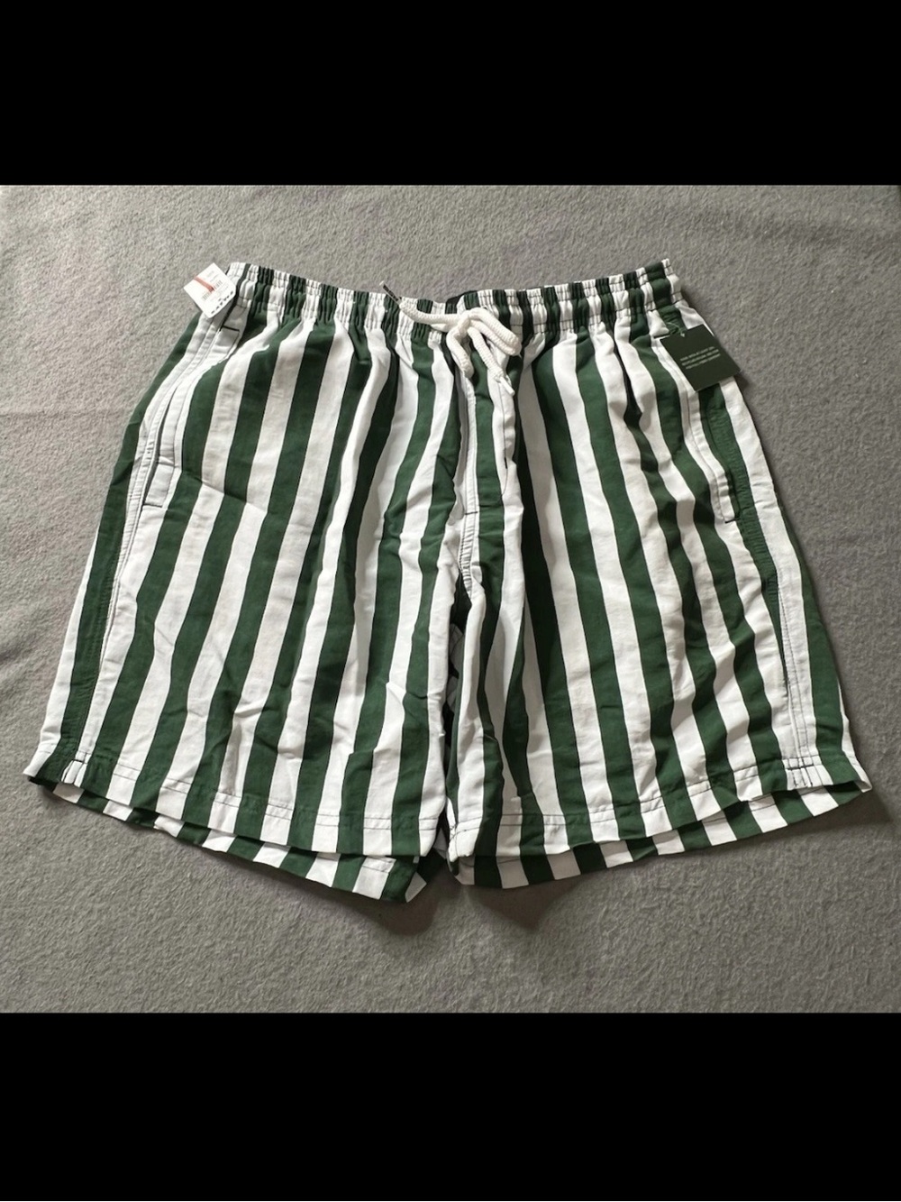 Tilly’s RSQ Men’s Small Nylon Shorts 6” Inseam Green White Striped Casual Beach